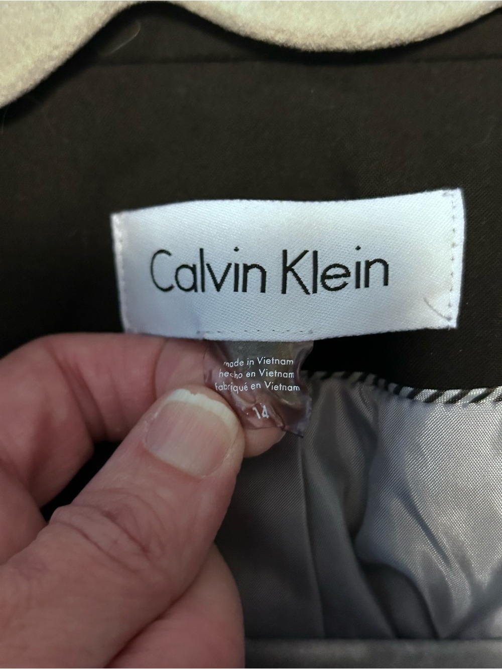 Calvin Klein Black Women's Single-Button Notch Lapel Blazer - Picture 3 of 3
